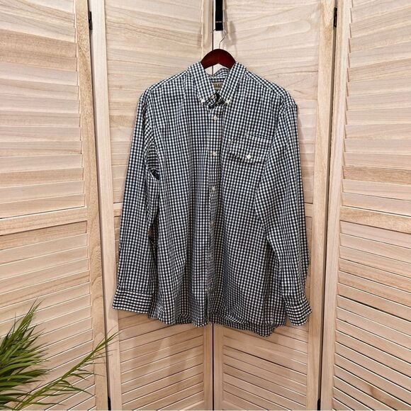 Duluth Trading Gingham Plaid Button Down Shirt Large - Picture 1 of 11